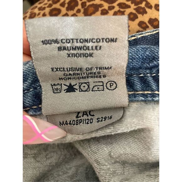 Silver Zac Jeans Distressed Destroyed Buckle Straight Preppy Embroidered Ripped - Picture 6 of 8